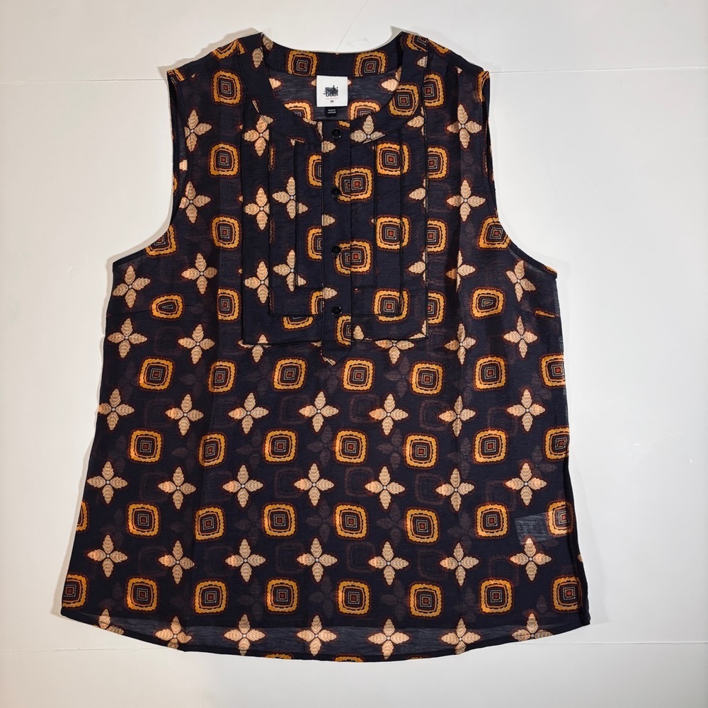NWOT CAbi Louis sleeveless blouse size M dark academia librarycore office siren
